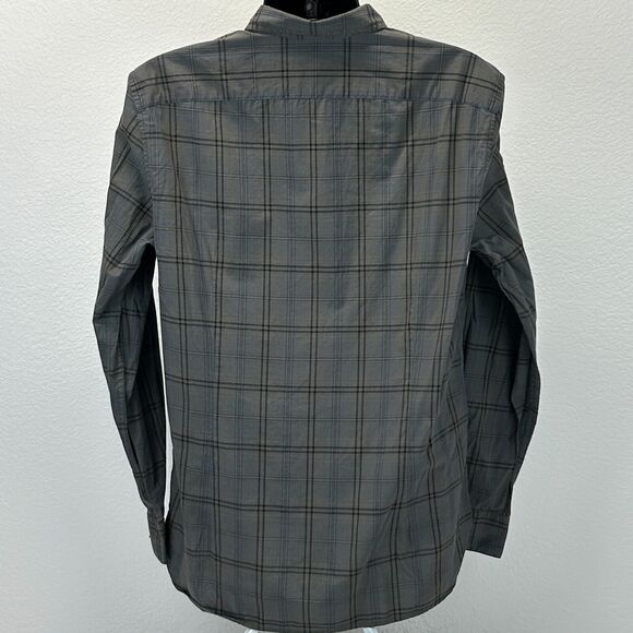 John Varvatos USA Plaid Button Front Shirt Mens Large Long Sleeve Button Up Gray - Picture 3 of 7